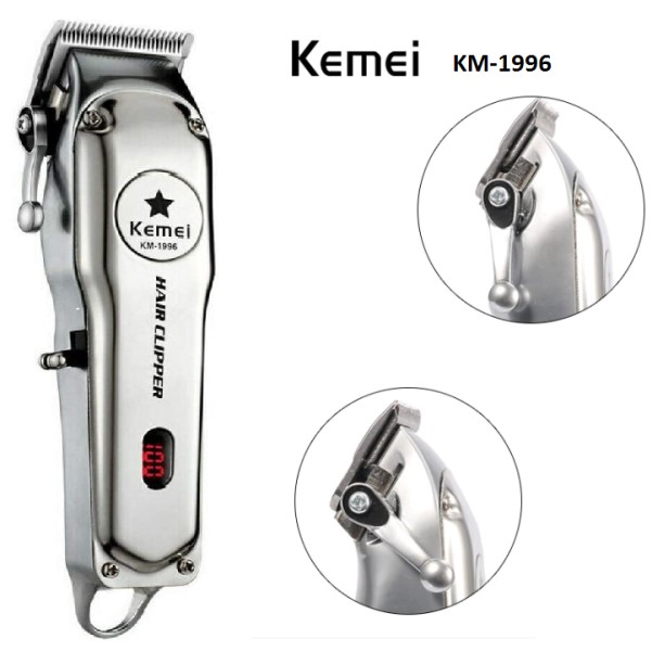 Επαναφορτιζόμενη Κουρευτική και Ξυριστική Μηχανή Kemei KM-1996